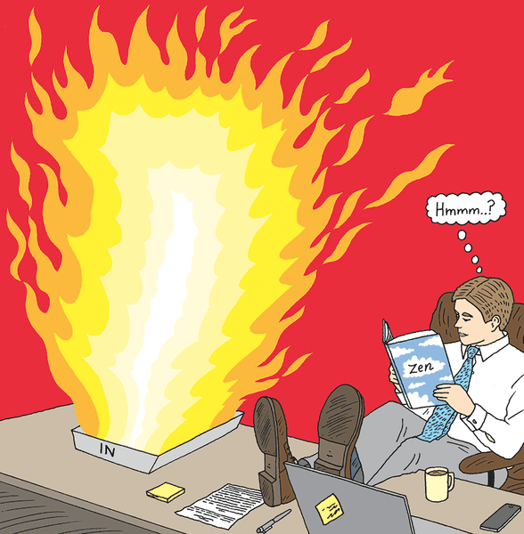 человек, стол, огонь, рисунок