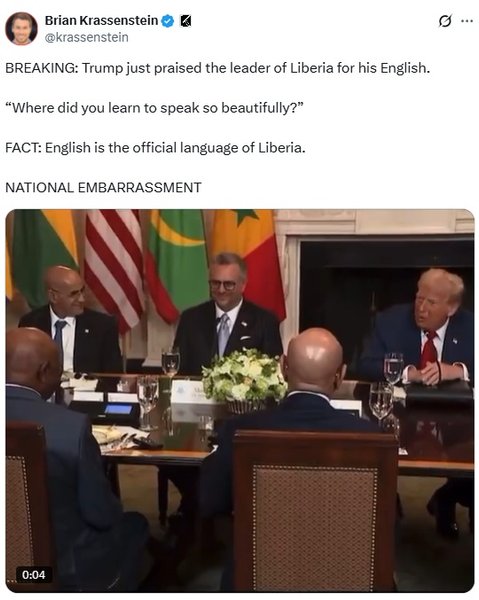 трамп, президент либерии, английский