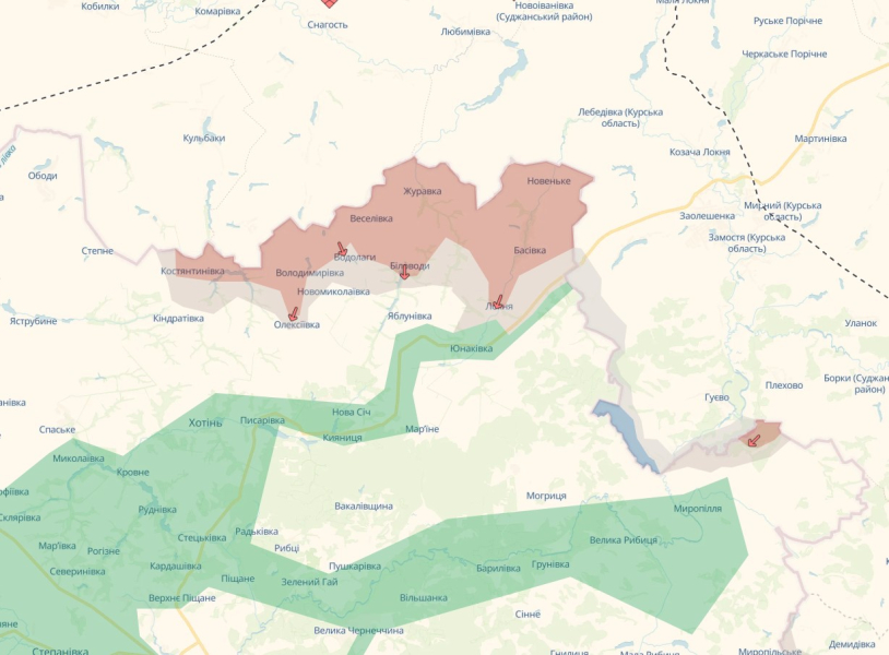 карта боїв у Сумській області 1 червня