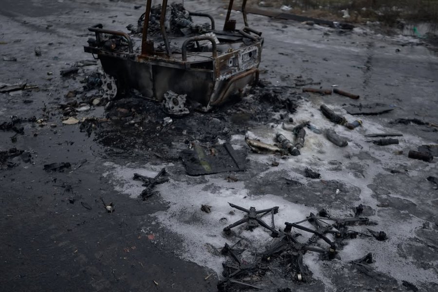 Спалений НРК на дорозі до Костянтинівки