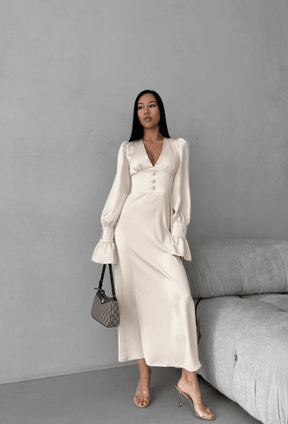 Платье миди из сатина