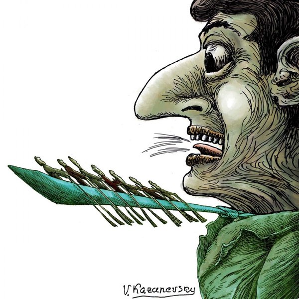 фото, карикатура Владимира Казаневского на Зеленского и его команду