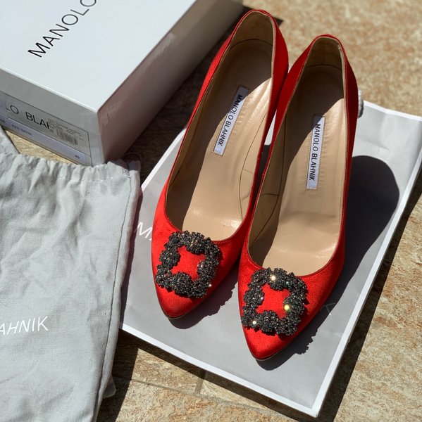 Manolo Blahnik, туфли, красные туфли