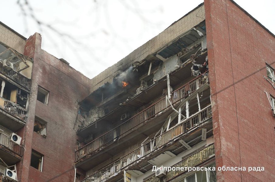 Последствия обстрела Днепра
