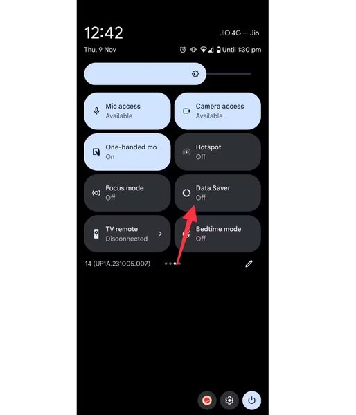 Режим экономии трафика, меню быстрого доступа Android