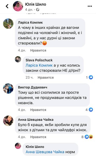 женские вагоны, Укрзалізниця, Facebook