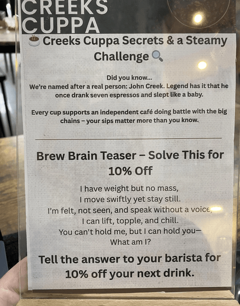 Владельцы кофейни придумали хитрую загадку, которую никто не может разгадать