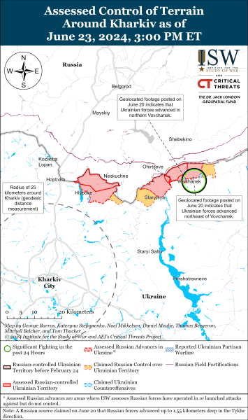 ЗСУ контратакували і просунулися у Вовчанську, — ISW (карта)