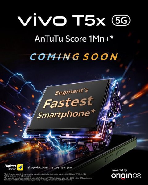 Тизер Vivo T5x 5G