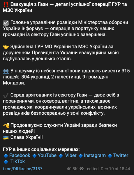 сектор Газа, эвакуация, украинцы, ГУР МО, война в Израиле, спасательные миссии