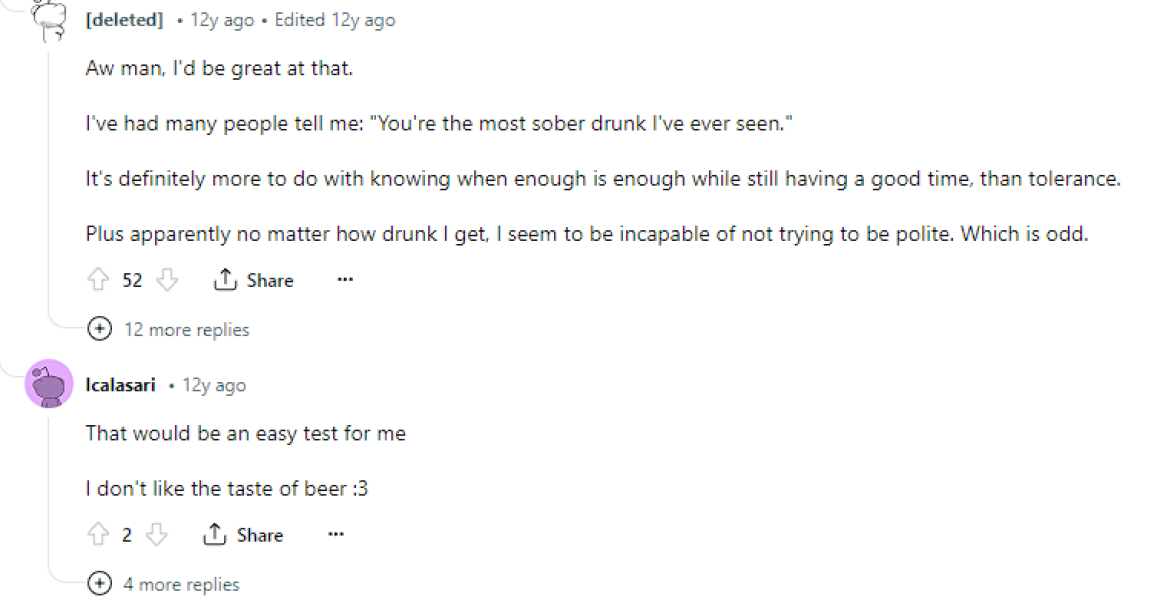 Коментари в Reddit Нощно интервю, интервю, нощен тест, покани за аплик, пиене, алкохолни напитки, шеф, началник, наемане