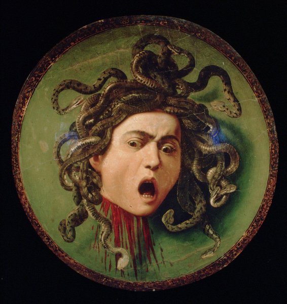 голова, Горгона Медуза, кровь, картина