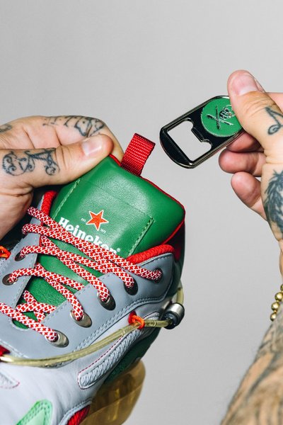 Heineken, пиво, кроссовки