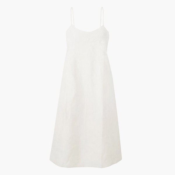 Белый сарафан на бретельках