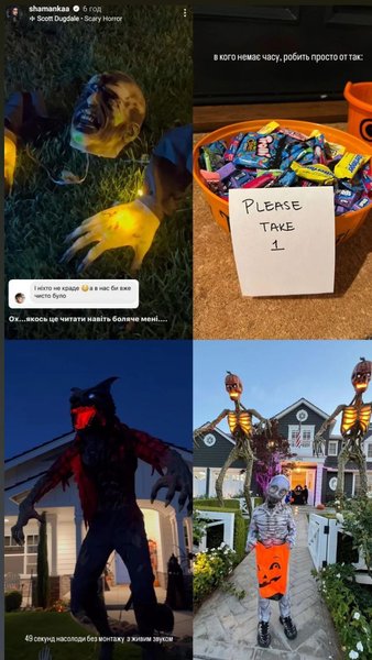Син Аліни Шаманської в США в костюмі на Геловін