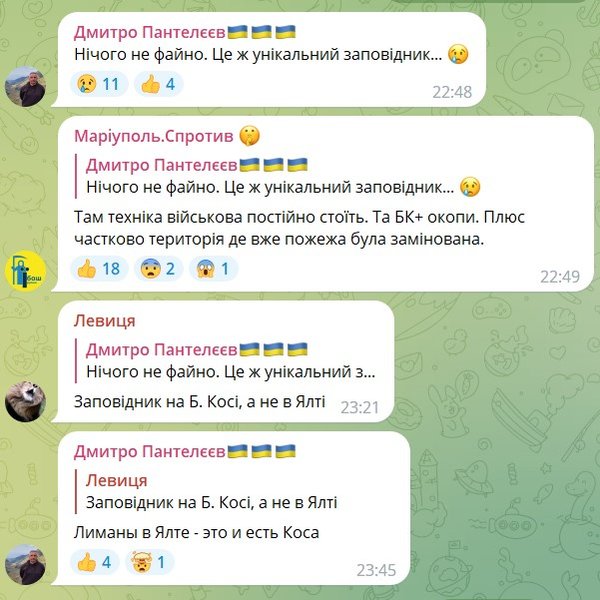 Пожежа у Ялті під Маріуполем - коментарі