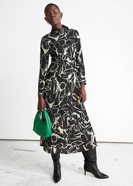 платье с принтом, модные тренды, тренды 2022, модные платья