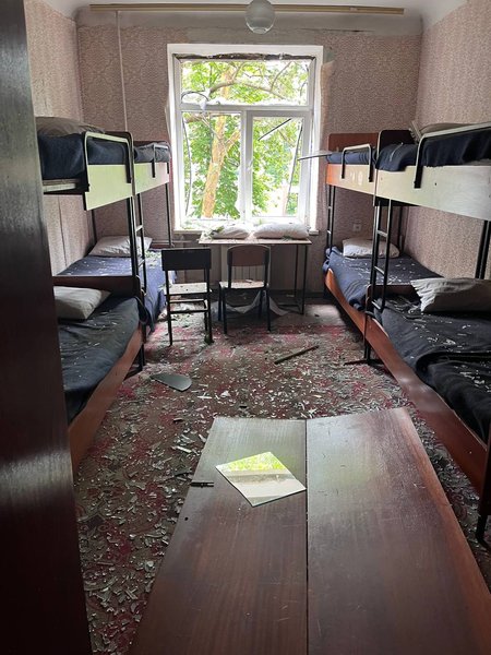 общежитие КНУ после удара дрона