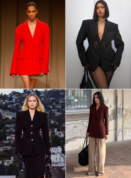 приталений жакет, модні тренди 2023, осінь 2023