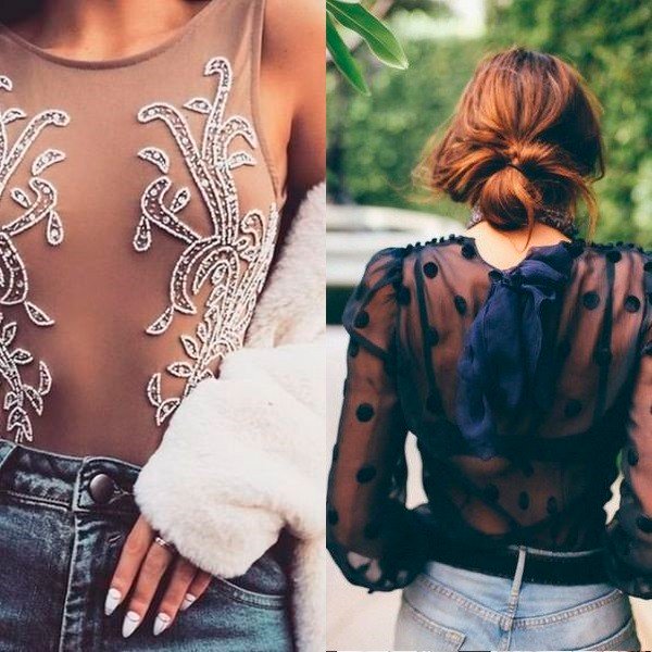 Прозрачные блузы, тренды, 2020, мода, фото, весна, лето