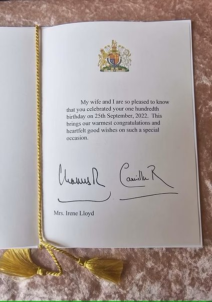 Король Карл III, поздравления, 100-летний юбилей, письмо из дворца, королева-консорт Камилла