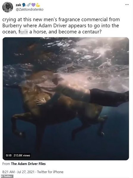 Адам Драйвер, Burberry Hero, кентавр