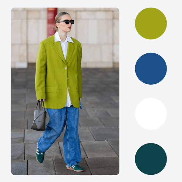 Синій + салатовий + білий + смарагдовий