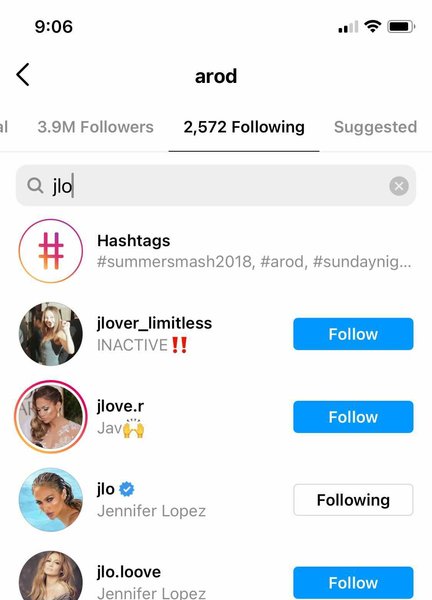 Алекс Родрігес, Instagram, підписка