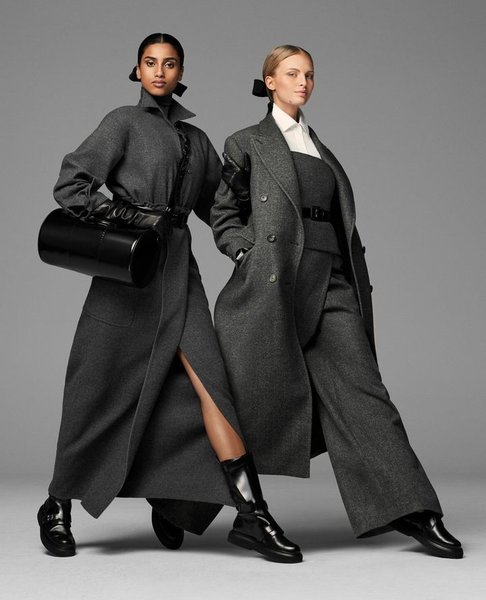 серое пальто, модное пальто, модные тренды