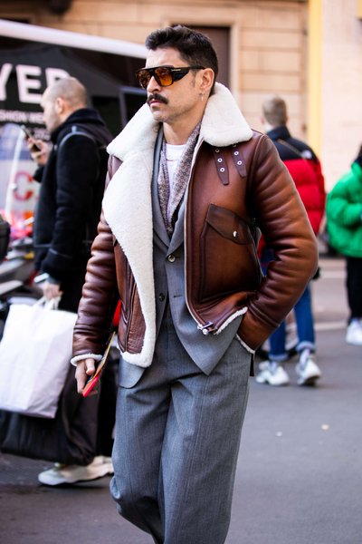 Кожаная мужская куртка на меху 2020-2021