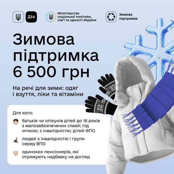 Інфографіка із поясненням, хто може отримати 6500 грн від уряду