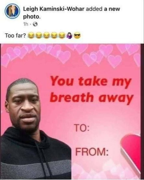 Валентинка, Джордж Флойд, США, дыхание, полиция, Лос-Анжелес