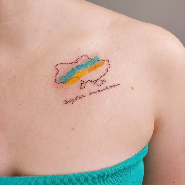 тату, патріотична татуювання, тату відбій тривоги, Дар'я Крест, ескіз для тату