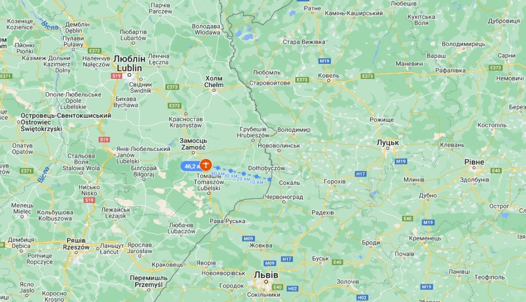 Відстань до кордону з Україною Польща, ракета РФ, 29 грудня