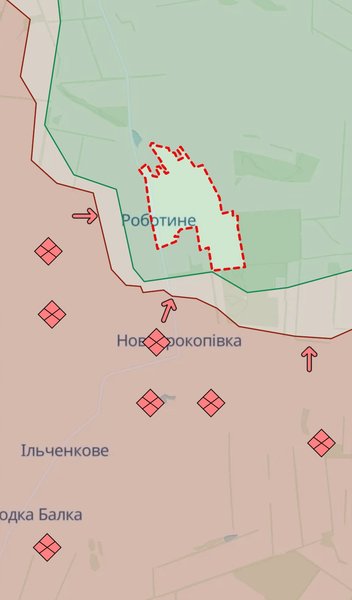 Работино и Вербовое на картах DeepState