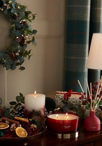 новогодний декор, как украсить дом свечами, композиция со свечами, как использовать свечи для рождественского декора