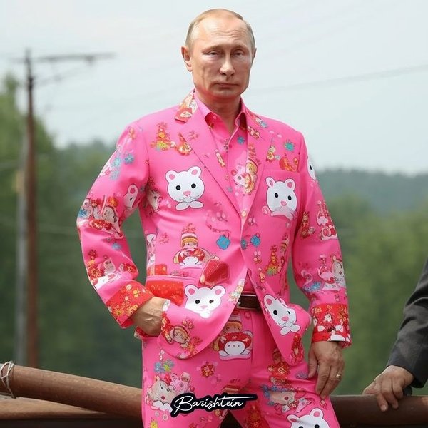 MidJourney, нейросеть, политики в розовом, путин