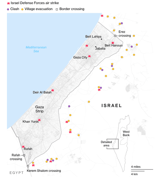 війна в Ізраїлі, карта