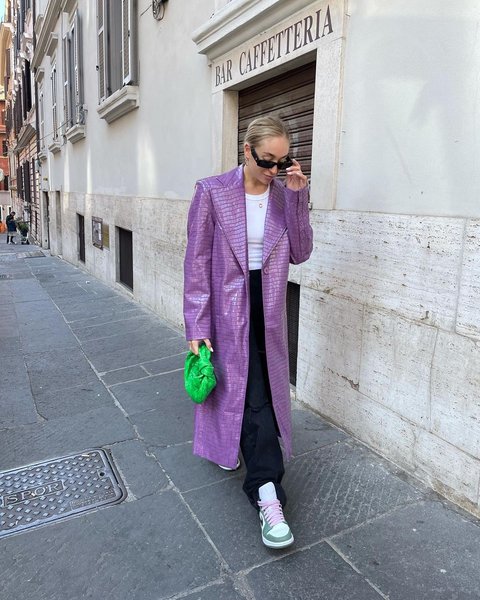 модний плащ, тренди осені, тренди 2022, шкіряне пальто