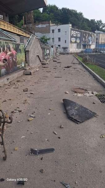 Стадион Спартак в Киеве после атаки Шахедов