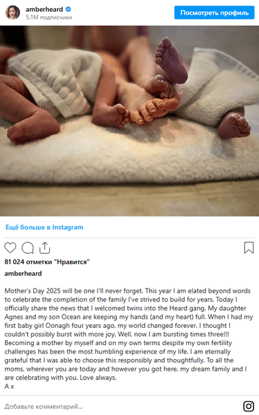 Ембер Герд і Джонні Депп, вагітність, Ембер Герд народила близнюків, близнюки, Ембер Герд стала мамою, Ембер Герд народила, діти Ембер Герд