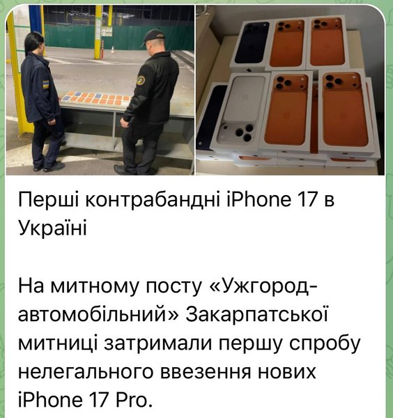 iPhone 17, конфискация пограничников