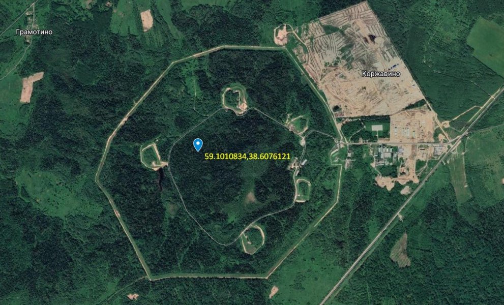 сателитна снимка Ракета Буревестник, 9M730 Буревестник, SSC-X-9 Skyfall, Вологда-20, координати