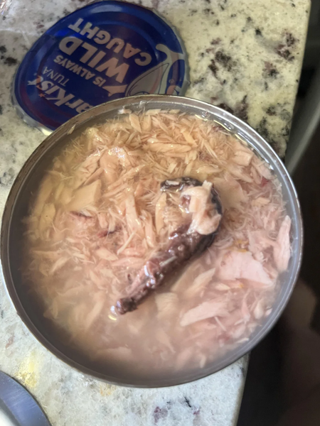 Мужчина нашел посторонний предмет в консервной банке из-под тунца, находка, курьезы, фото, социальные сети, приколы