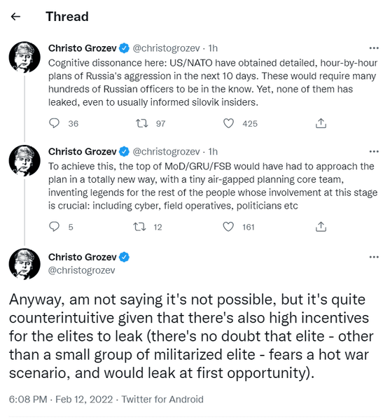 Грозєв, джерело, інформація, вторгнення, Росія