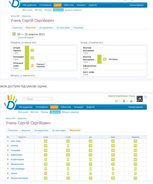 электронный дневник школьника