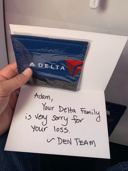 Записка від компанії Delta