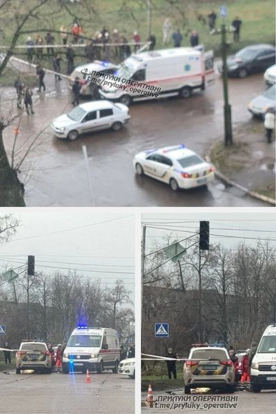 Фото з місця ДТП за участю поліції у Прилуках