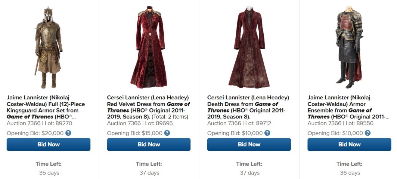 найдорожчі лоти "Гра престолів" аукціону Heritage Гра престолів, аукціон, Heritage, лоти