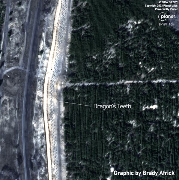 укрепления ВС РФ, оборона ВС РФ, спутниковый снимок, карта боевых действий